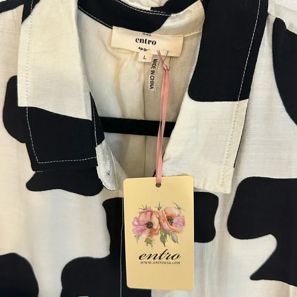 Entro Black/ Off White Dress - L & NWT! - Picture 10 of 11